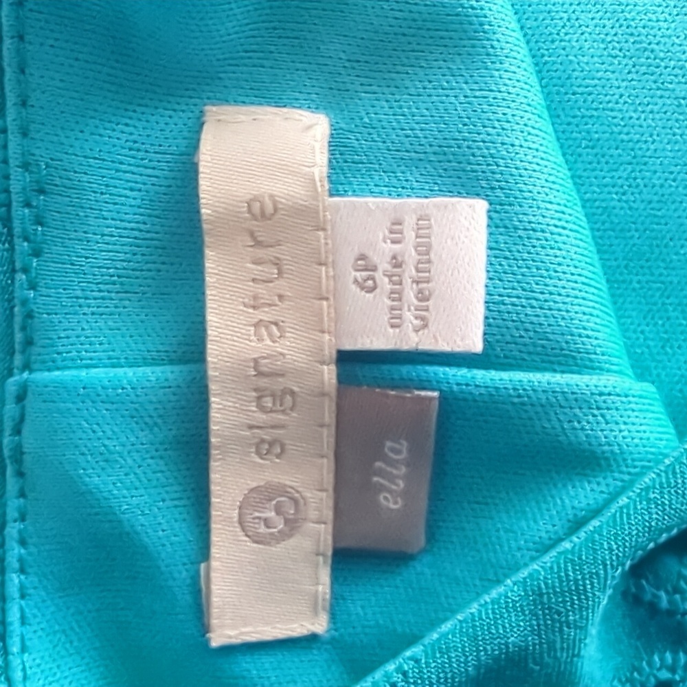 Dress Barn Signature Pleated Teal Midi Dress - Picture 2 of 7